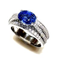 Ringe Facet Barcelona Dame Classici in Weißgold Zaffiro blu R2107400